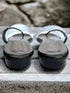 Black Clear Strap Heels - cunei